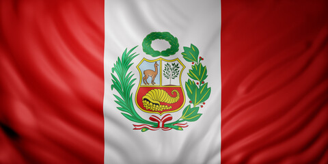 Peru 3d flag - obrazy, fototapety, plakaty