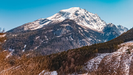 Beautiful alpine spring view near Ramsau, Berchtesgaden, Bavaria, Germany