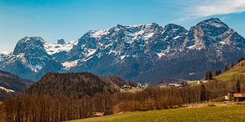 Beautiful alpine spring view near Ramsau, Berchtesgaden, Bavaria, Germany