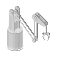 Robotic Arm as Robotic Technology and Electronic Equipment with Artificial Intelligence Isometric Vector Illustration