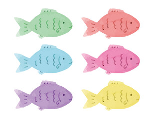 魚の水彩イラスト