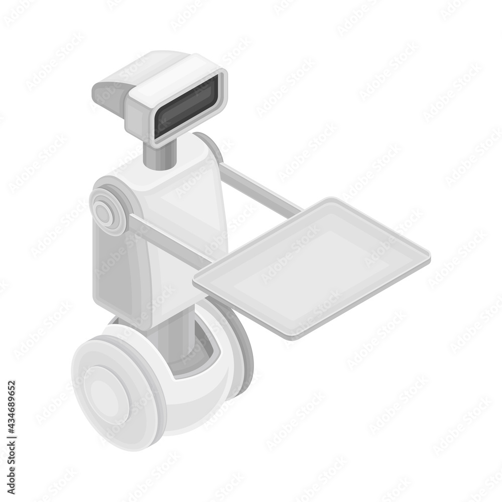 Aufkleber programmable robot machine holding tray as robotic technology and electronic equipment with artifici