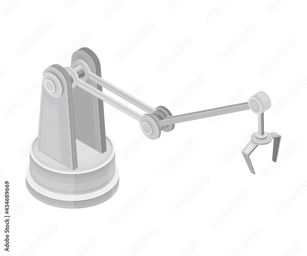 Aufkleber robotic arm as robotic technology and electronic equipment with artificial intelligence isometric ve