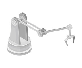 Obraz premium Robotic Arm as Robotic Technology and Electronic Equipment with Artificial Intelligence Isometric Vector Illustration