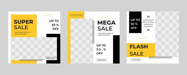 Creative vector social media post template collection. Set of editable modern square background template, Perfect for social media post , background and web internet ads.