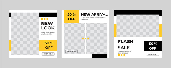 Creative vector social media post template collection. Set of editable modern square background template, Perfect for social media post , background and web internet ads.