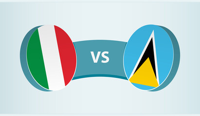Italy versus Saint Lucia, team sports competition concept.