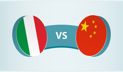 Italy versus China, team sports competition concept.