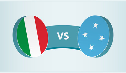 Italy versus Micronesia, team sports competition concept.