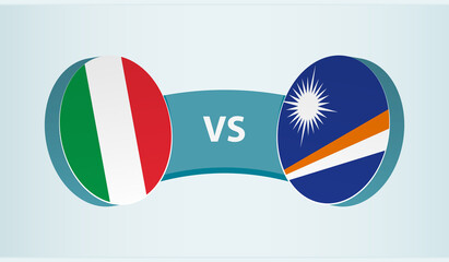 Italy versus Marshall Islands, team sports competition concept.