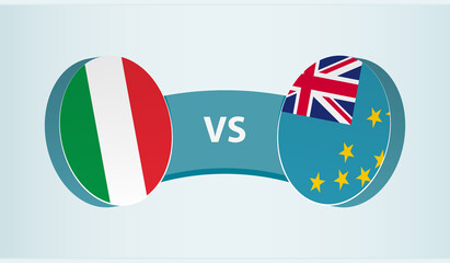 Italy versus Tuvalu, team sports competition concept.