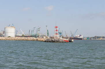 Haifa cargo port on the Mediterranean Sea in Israel
