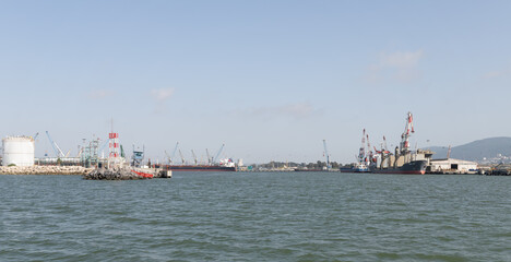 Haifa cargo port on the Mediterranean Sea in Israel