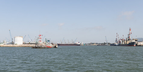 Haifa cargo port on the Mediterranean Sea in Israel
