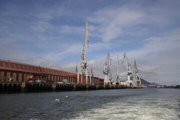 Industrial landscape in the estuary of Bilbao