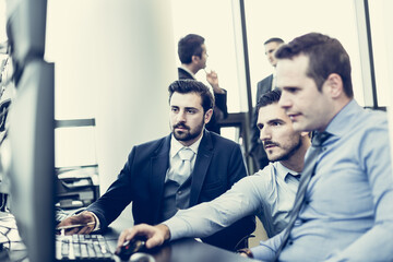 Obraz premium Business team working in corporate office.