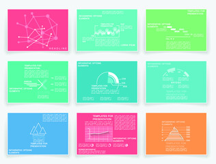 Set of different charts and templates for infographic 