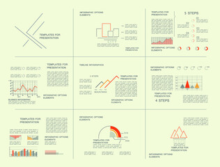 Naklejka premium Set of different charts and templates for infographic 