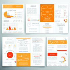 Naklejka premium Set of different charts and templates for infographic 