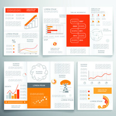 Brochure for business reports, cover layout and infographics