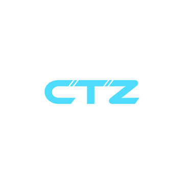 ctz modern letter logo design with black background 