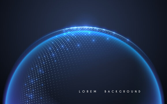 Abstract blue circle effect with light dots