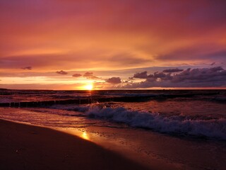 baltic sea; sunset