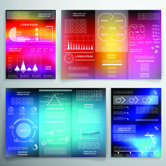 Brochure for business reports, cover layout and infographics