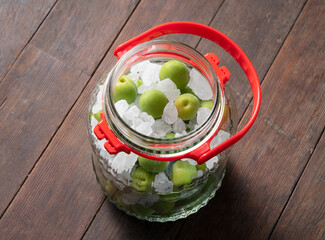 Making traditional japanese green plum wine