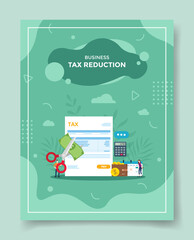 tax deduction or reduction for template of banners, flyer, books cover, magazine with liquid shape flat style vector