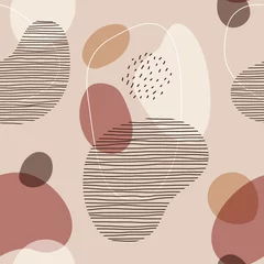 Cercles muraux Pastel Modèle sans couture minimaliste à la mode avec composition abstraite créative dessinée à la main