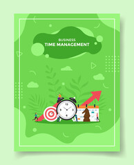 time management for template of banners, flyer, books cover, magazine with liquid shape flat style vector