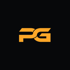 pg modern letter logo design with black background 