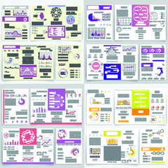 Brochure for business reports, cover layout and infographics