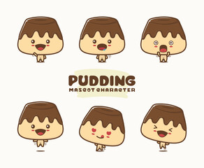 Pudding mascot, with different poses