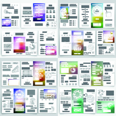 Brochure for business reports, cover layout and infographics