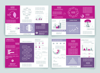 Brochure for business reports, cover layout and infographics
