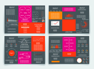 Brochure for business reports, cover layout and infographics