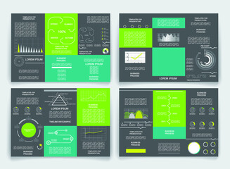 Brochure for business reports, cover layout and infographics