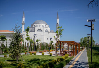 The place where the members of the Islamic religion worship  the mosque  the religious place of the Muslims.