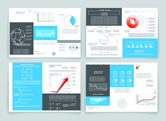 Brochure for business reports, cover layout and infographics