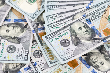 Background of 100 dollar bills - Powered by Adobe