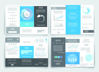 Brochure for business reports, cover layout and infographics