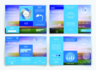 Brochure for business reports, cover layout and infographics