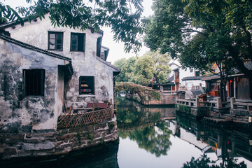 Beautiful scenery of Zhouzhuang ancient town in Suzhou, China