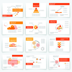 Brochure for business reports, cover layout and infographics