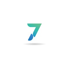 number 7 logo design icon