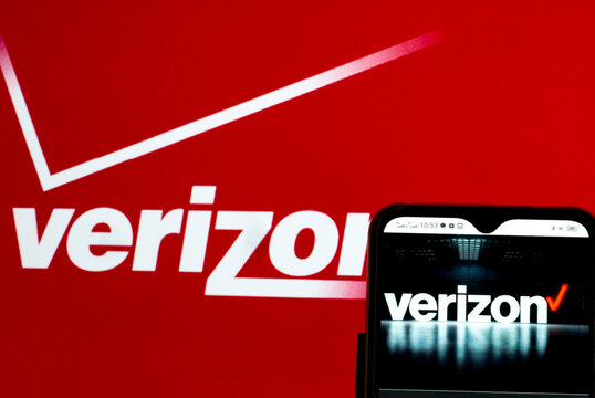 In this photo illustration Verizon Wireless logo seen displayed on a smartphone