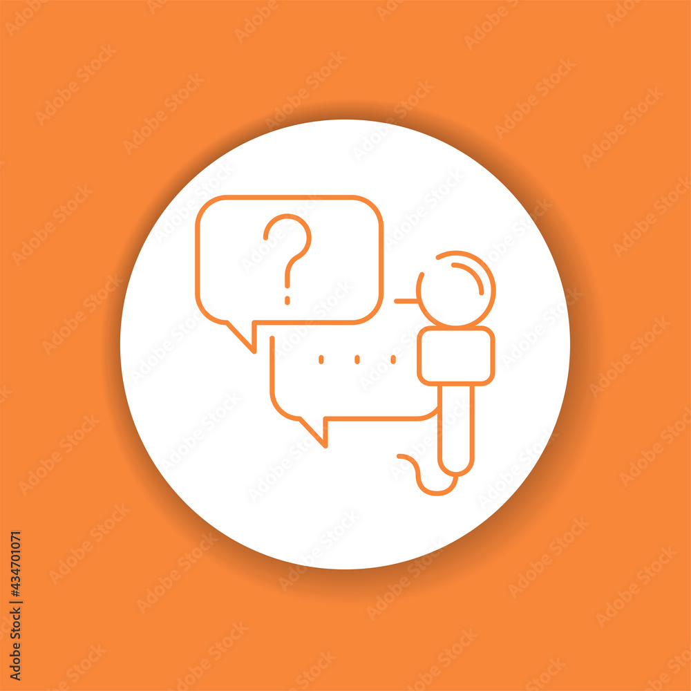 Poster interview color glyph icon. custom video content.