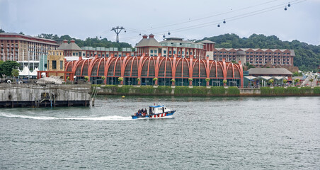 Fototapeta na wymiar View of the Maritime Experiential Museum with Sentosa Gateway